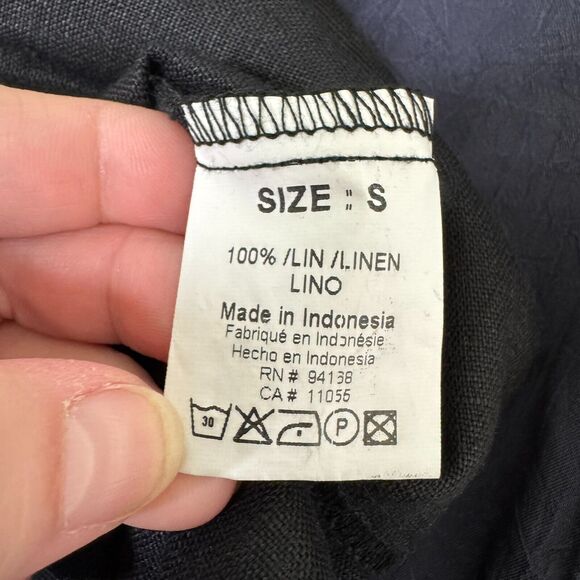 Animale Pants Womens Small Black Pull Elastic Waist On Pockets Taper Ankle - Picture 6 of 12